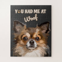 You had me at woof text dog portrait