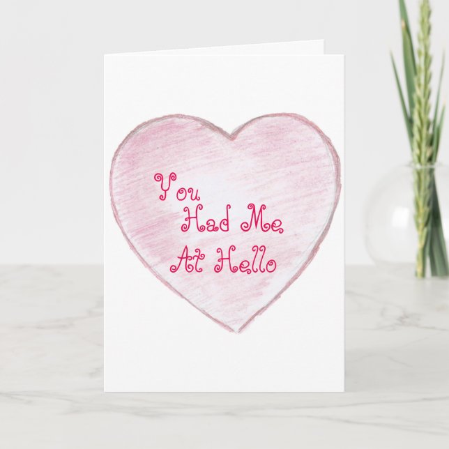 You Had me From Hello Paper Heart Holiday Card (Front)
