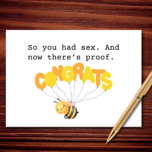 “You Had Sex” Funny Baby Congratulations Card