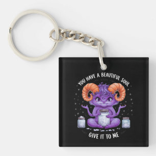 You Have a Beautiful Soul Satanic Baphomet  Key Ring