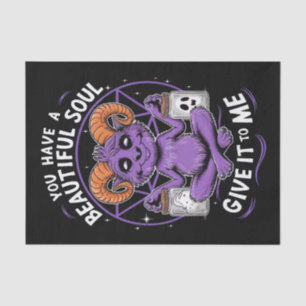 You Have a Beautiful Soul Satanic Baphomet  Tissue Paper