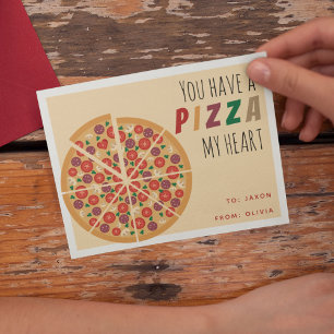 'You Have a Pizza My Heart' Classroom Valentines Postcard