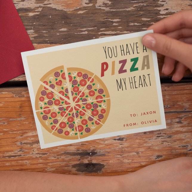 'You Have a Pizza My Heart' Classroom Valentines Postcard (Creator Uploaded)