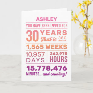 You Have Been Loved 30 Years Birthday Card
