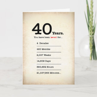 You Have Been Loved 40 Years, Birthday Card