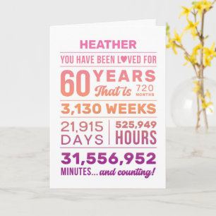 You Have Been Loved 60 Years, Custom Name Birthday Card
