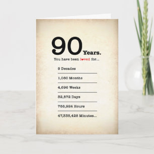 You Have Been Loved 90 Years, Birthday Card