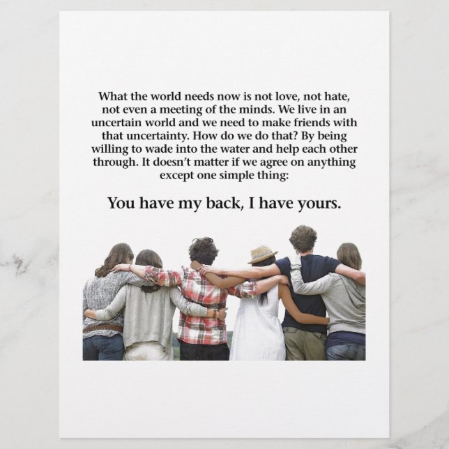 You Have My Back, I have Yours (Front)