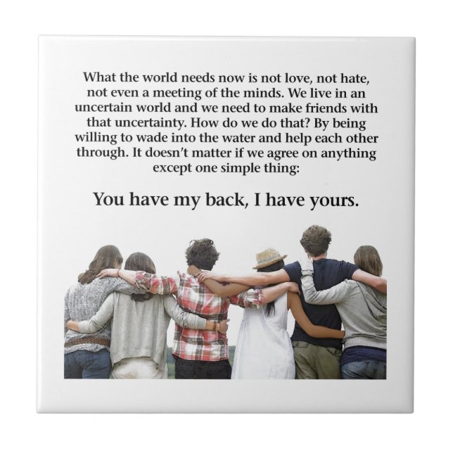 You Have My Back, I have Yours Tile (Front)