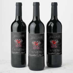 You Have My Heart (Red) Personalised Wine Label