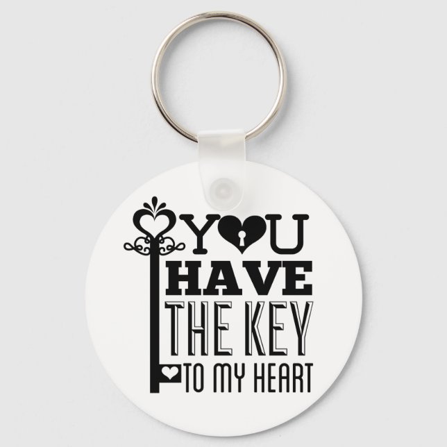 You Have the Key to My Heart Button Keyring (Front)