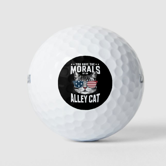 You Have The Morals Of An Alley Cat Funny joke  Golf Balls (Front)