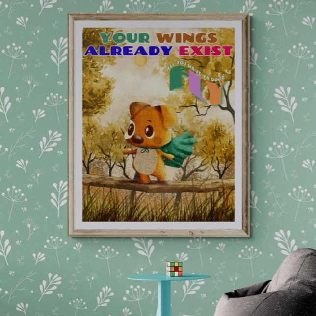 You Have Wings Just Fly Tiny Dog Inspiring Quote Poster (Creator Uploaded)