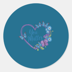 You Heart Suicide Prevention Awareness Classic Round Sticker