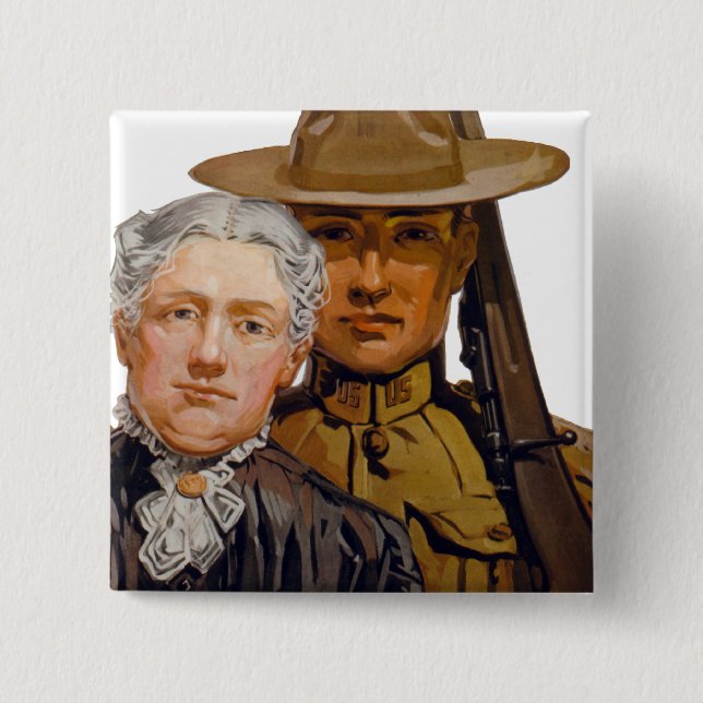 YOU help my boy win the war 15 Cm Square Badge (Front)