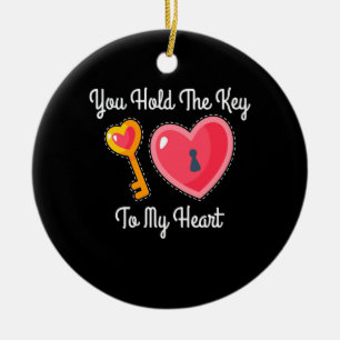 You Hold The Key To My Heart Ceramic Tree Decoration