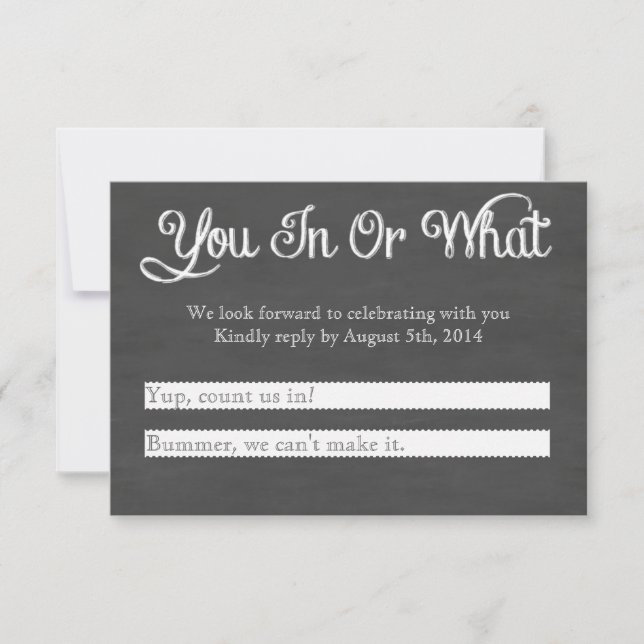 You In? Chalkboard RSVP (Front)
