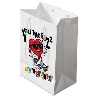 You Inc Rizz my Heartbeat - Cute skateboard heart Medium Gift Bag