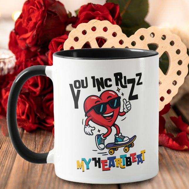 You Inc Rizz my Heartbeat - Cute skateboard heart Mug (Creator Uploaded)
