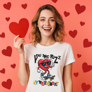 You Inc Rizz my Heartbeat - Cute skateboard heart T-Shirt