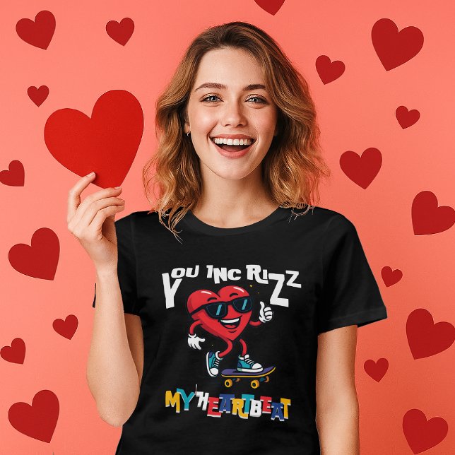 You Inc Rizz my Heartbeat - Cute skateboard heart Tri-Blend Shirt (Creator Uploaded)