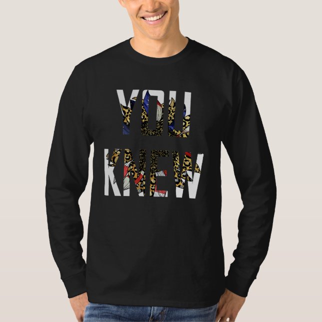 You Knew Colourful Sunflower America Flag Leopard  T-Shirt (Front)