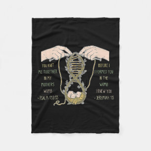 You Knit Me Together In My Mother's Womb Design  Fleece Blanket