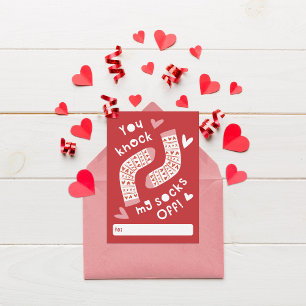 You Knock My Socks Off Classroom Valentine Invitation