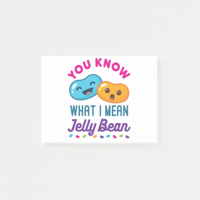 You Know What I Mean Jelly Bean Kawaii Candy Post-it Notes (Front)
