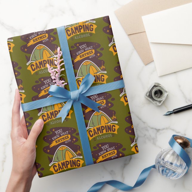 You Know What Rhymes With Camping Alcohol Wrapping Paper (Gifting)