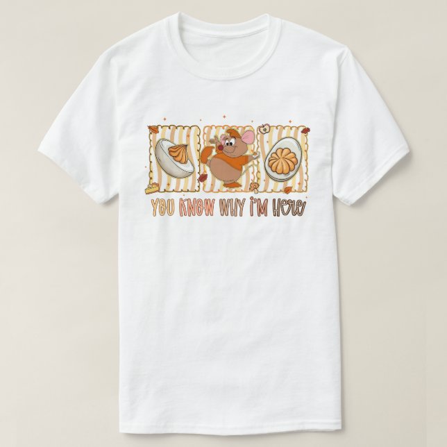 You Know Why I'm Here, Funny Thanksgiving Mouse T-Shirt (Design Front)