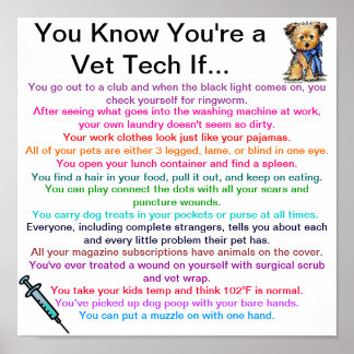 You Know You're a Vet Tech If... Poster
