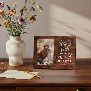 You Left Paw Prints On Our Hearts Pet Memorial Plaque