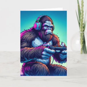 You Levelled Up! Bigfoot Gaming Birthday Card