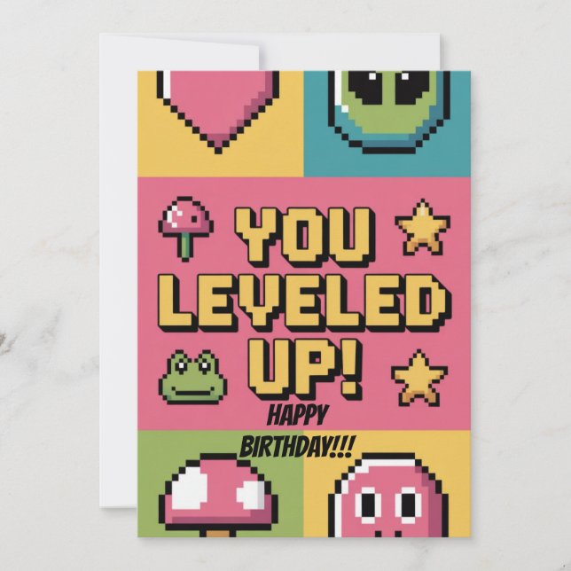 You Levelled Up Pixel Art (Front)