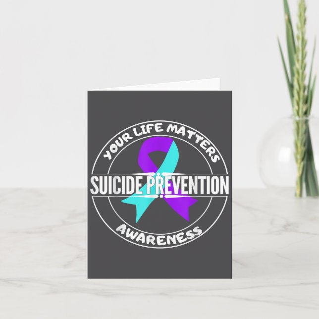 You Life S Suicide Prevention Awareness Teal Purpl Card (Front)