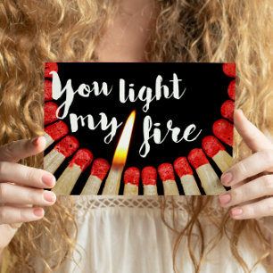You Light My Fire Romantic Photo Quote Valentines Postcard