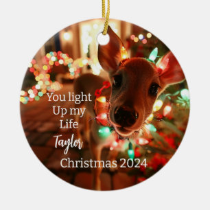 You Light Up my life Deer Personalised Ornament