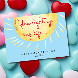 You light up my life funny Valentine's day Holiday Card