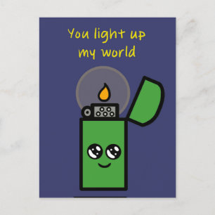 "You Light Up My World" Postcard 