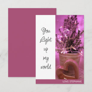 You Light Up My World Valentine's Day Note Card