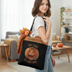 You Look Fa-Boo-Lous Personalised Halloween Tote Bag