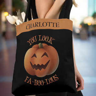 You Look Fa-Boo-Lous Personalised Halloween Tote Bag