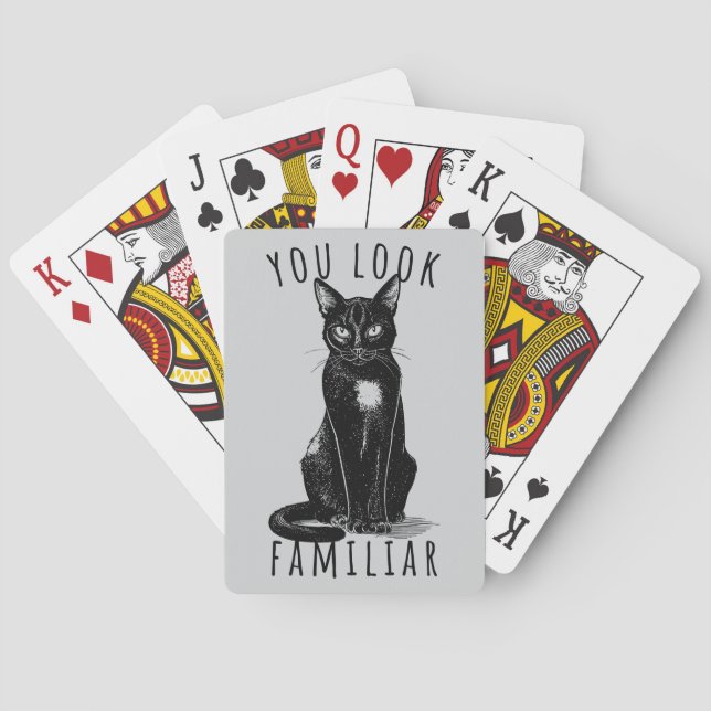 You Look Familiar Witches Black Cat Playing Cards (Back)