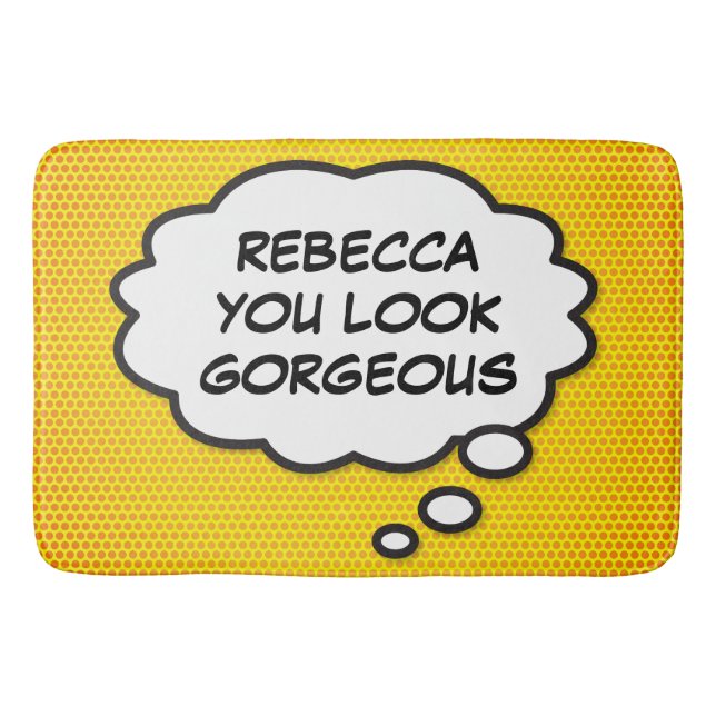 YOU LOOK GORGEOUS Think Bubble Comic Book Bath Mat (Front)