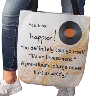 You look happier! Album drop investment Tote Bag