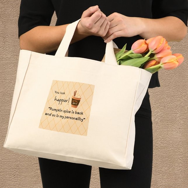 You look happier! Pumpkin spice is back Mini Tote Bag (Creator Uploaded)