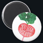 You Look Radishing | Veggie Pun Magnet<br><div class="desc">Funny design features "you look radishing" in white handwritten style typography inscribed inside a red watercolor radish illustration. Cute stocking stuffer for the foodie,  chef,  vegetarian or health nut in your life! More veggie puns available in our shop.</div>