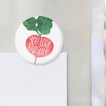 You Look Radishing | Veggie Pun Magnet<br><div class="desc">Funny design features "you look radishing" in white handwritten style typography inscribed inside a red watercolor radish illustration. Cute stocking stuffer for the foodie, chef, vegetarian or health nut in your life! More veggie puns available in our shop.</div>