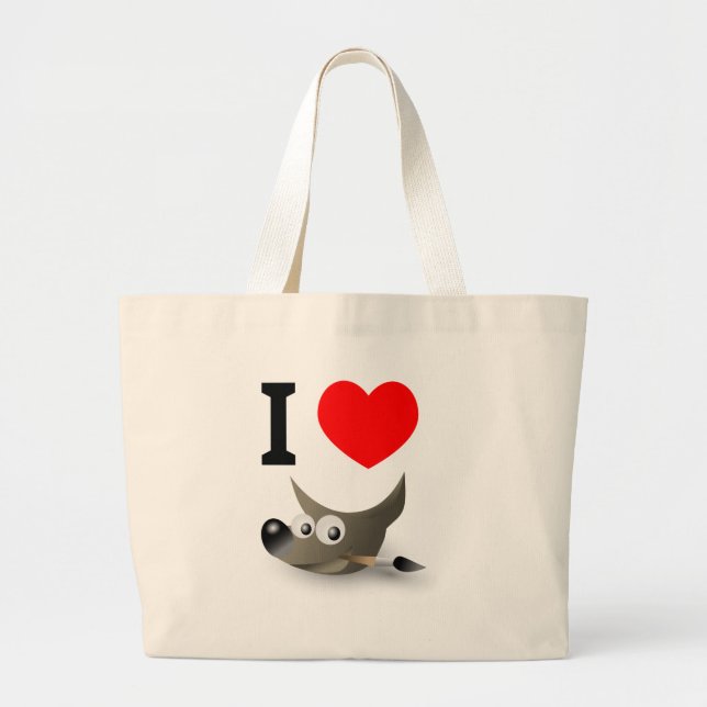 You love GIMP? Show it! Large Tote Bag (Front)